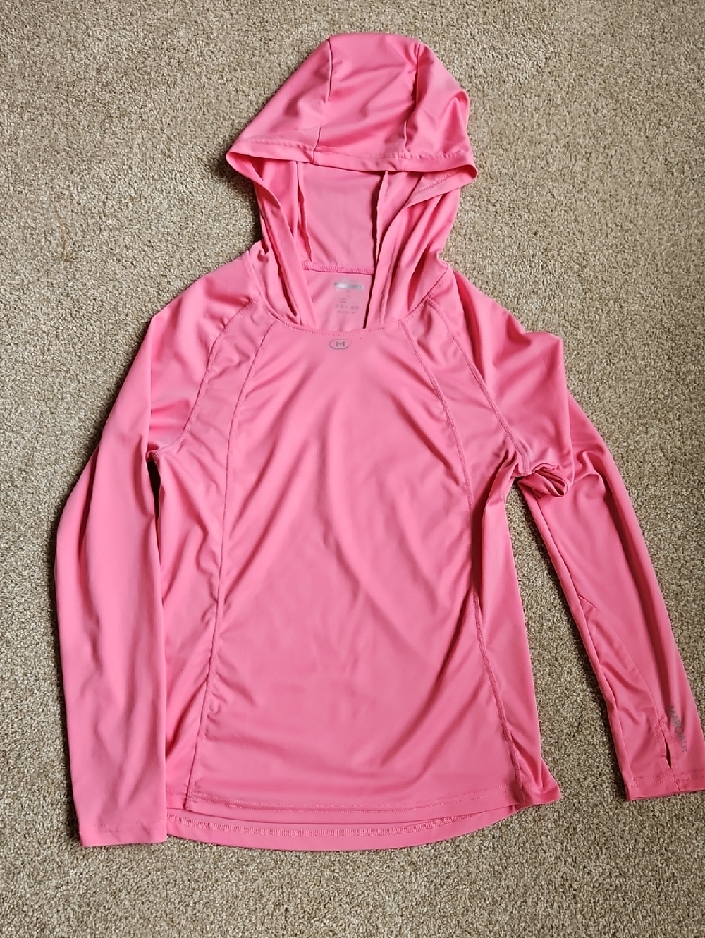 Maroaut Size M Women's Pink Hooded Performance Pullover